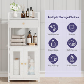 SWTYMIKI cabinet open shelf displaying daily essentials within easy reach