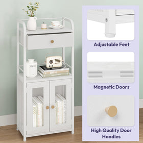 SWTYMIKI slim-design cabinet fitting neatly beside a toilet or tub