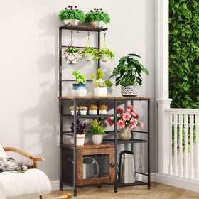 SWTYMIKI espresso bakers rack enhances dining area as a compact sideboard
