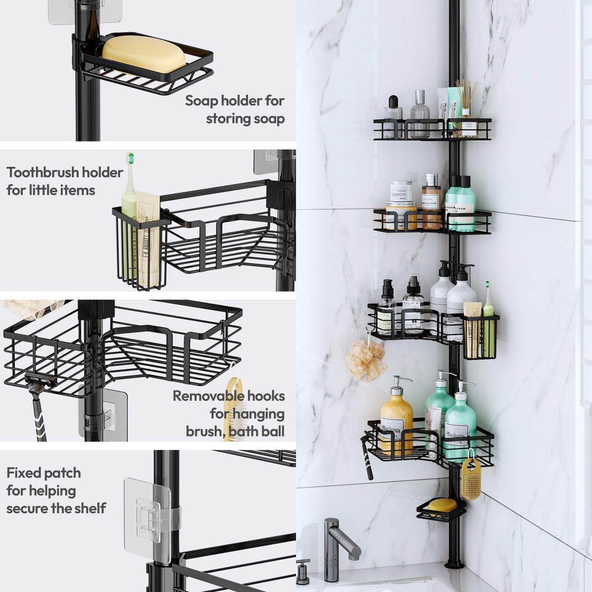 SWTYMIKI soap-holder keeps bar or liquid soap within easy reach.