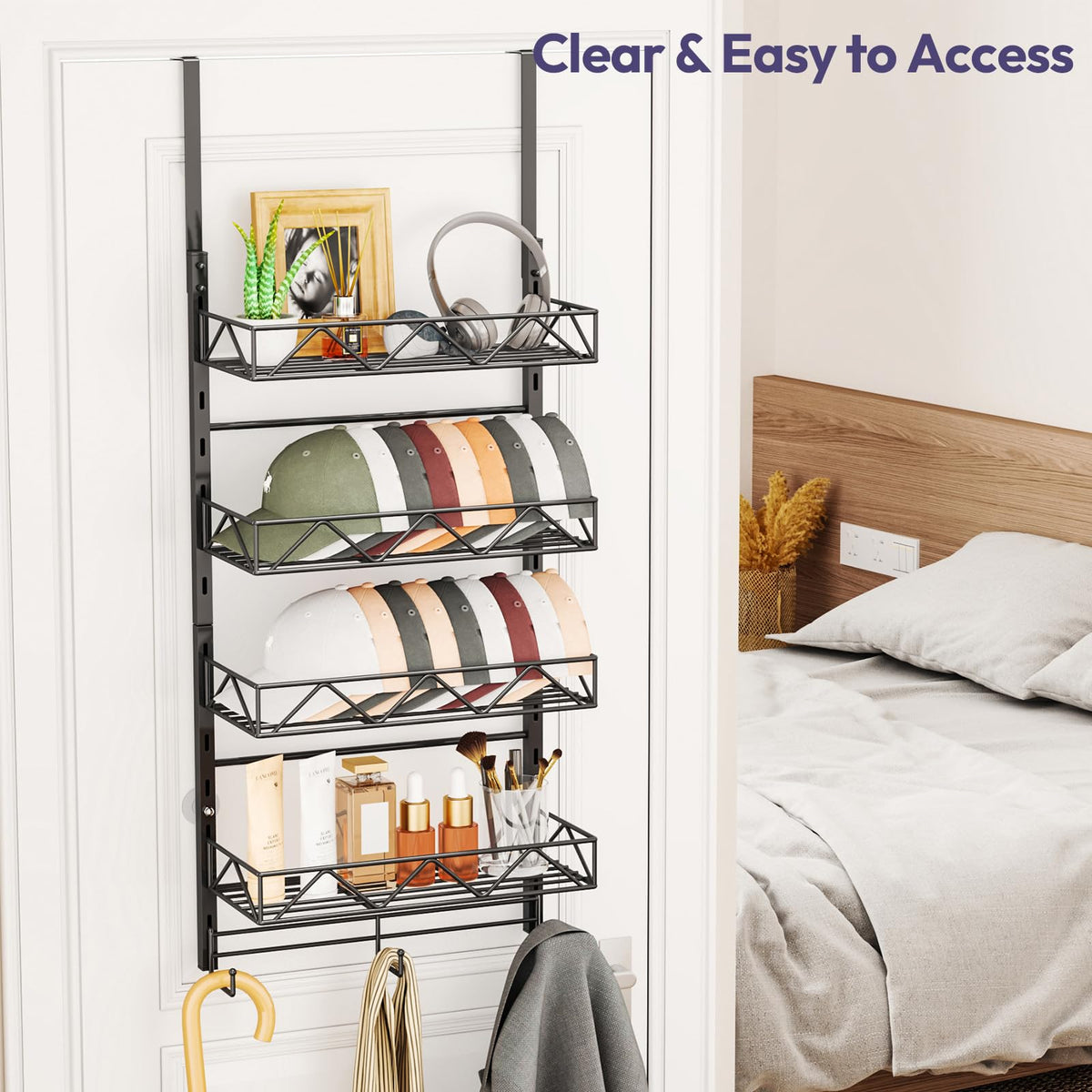 SWTYMIKI easy-assembly hat rack for quick, tool-free installation