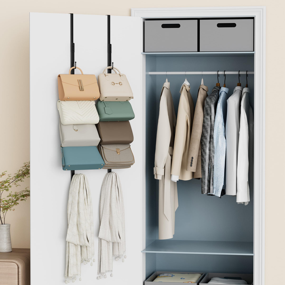 SWTYMIKI modular hangers offer flexible configuration for various bag sizes.