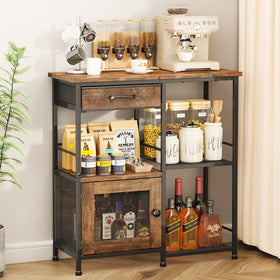 SWTYMIKI Coffee Bar top view shows spacious surface for small appliances.