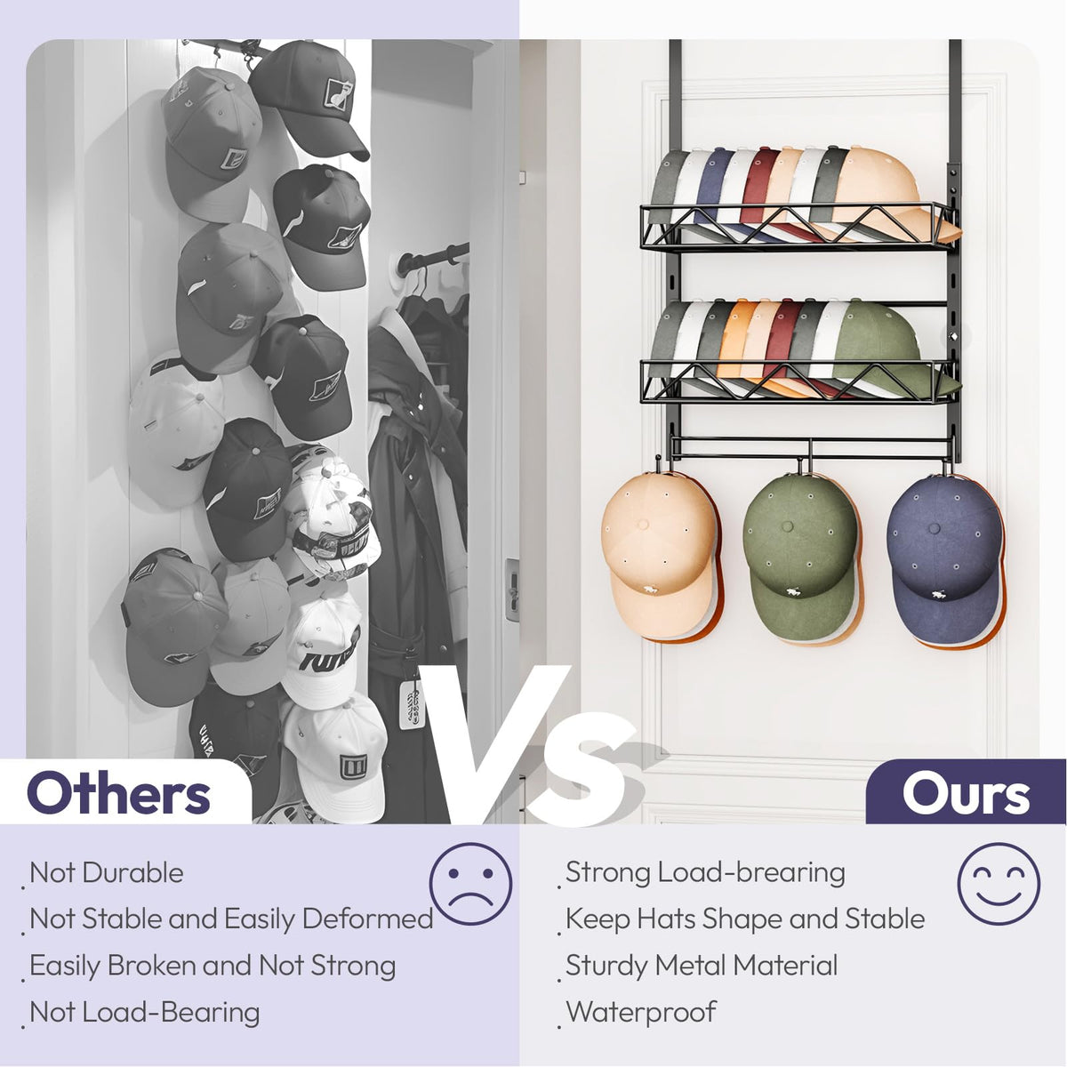 SWTYMIKI large capacity rack stores up to 29 caps