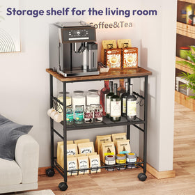 SWTYMIKI microwave cart wheels lockable for secure placement