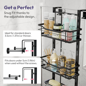 SWTYMIKI included suction cups add stability for secure shower storage