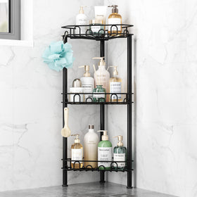 SWTYMIKI standing corner shower caddy 3-tier keeps bath essentials neatly within reach