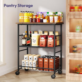 SWTYMIKI sturdy metal-wood cart supports heavy appliances safely