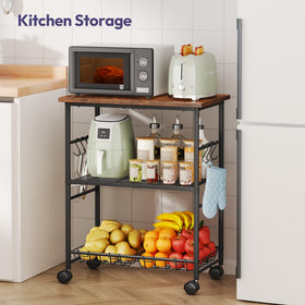 SWTYMIKI three-tier cart storage shelves keep appliances organized