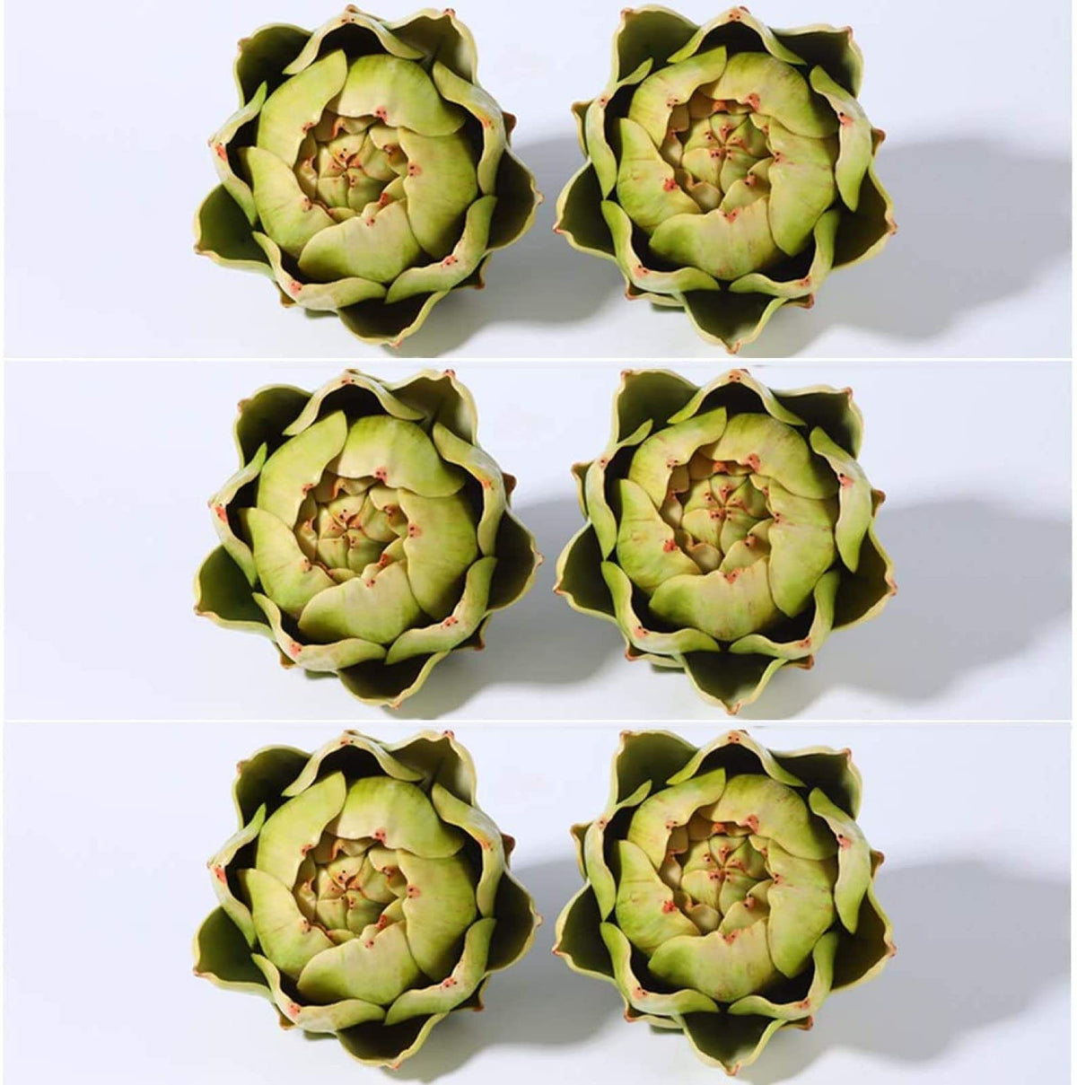 Sxowihz artichoke 6-piece pack with lifelike texture for kitchen decor.
