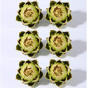 Sxowihz artichoke 6-piece pack with lifelike texture for kitchen decor.
