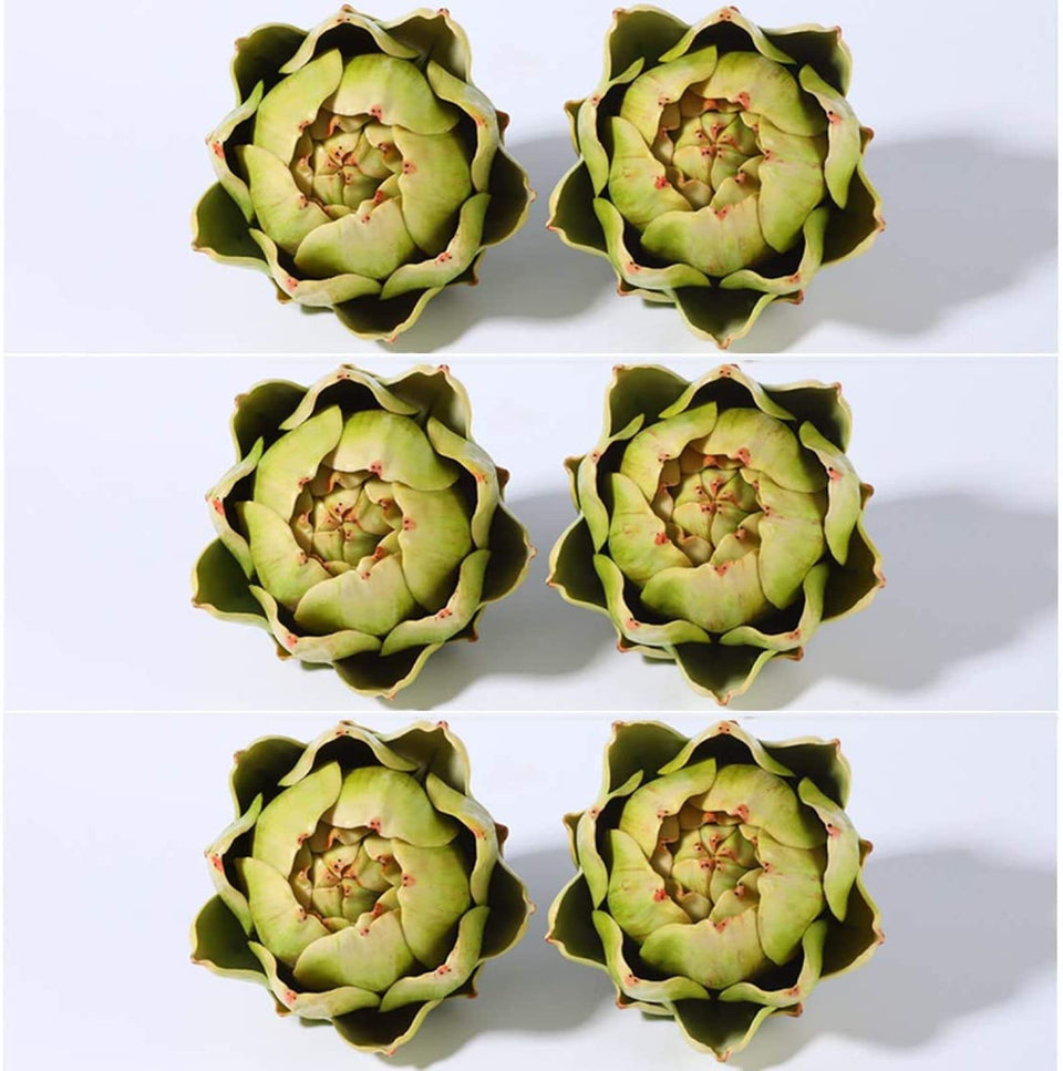 Sxowihz artichoke 6-piece pack with lifelike texture for kitchen decor.