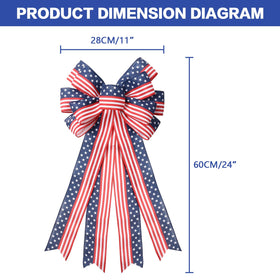 SY Super Bang patriotic ribbon bow adds festive touch to windows.