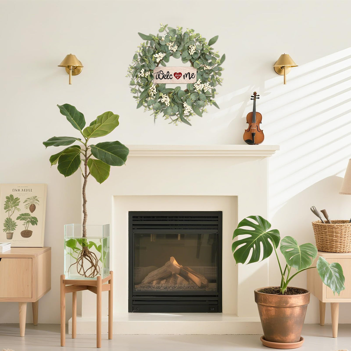 SY Super Bang wreath suits spring to winter scenes with interchangeable seasonal signs.