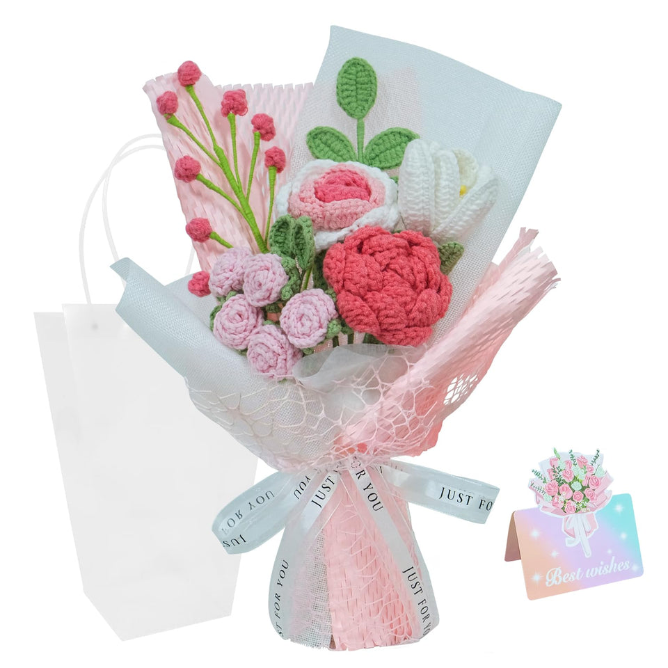 Syagnos Crochet Flowers Bouquet full view—timeless decor for home or office.