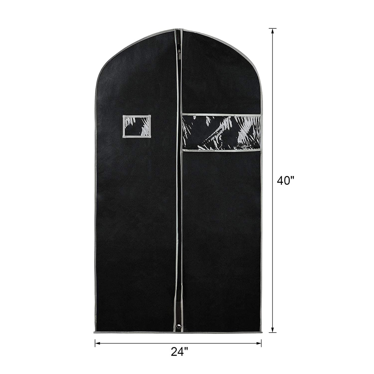 Syeeiex garment bag with window allows quick identification of contents.