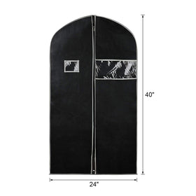 Syeeiex garment bag with window allows quick identification of contents.