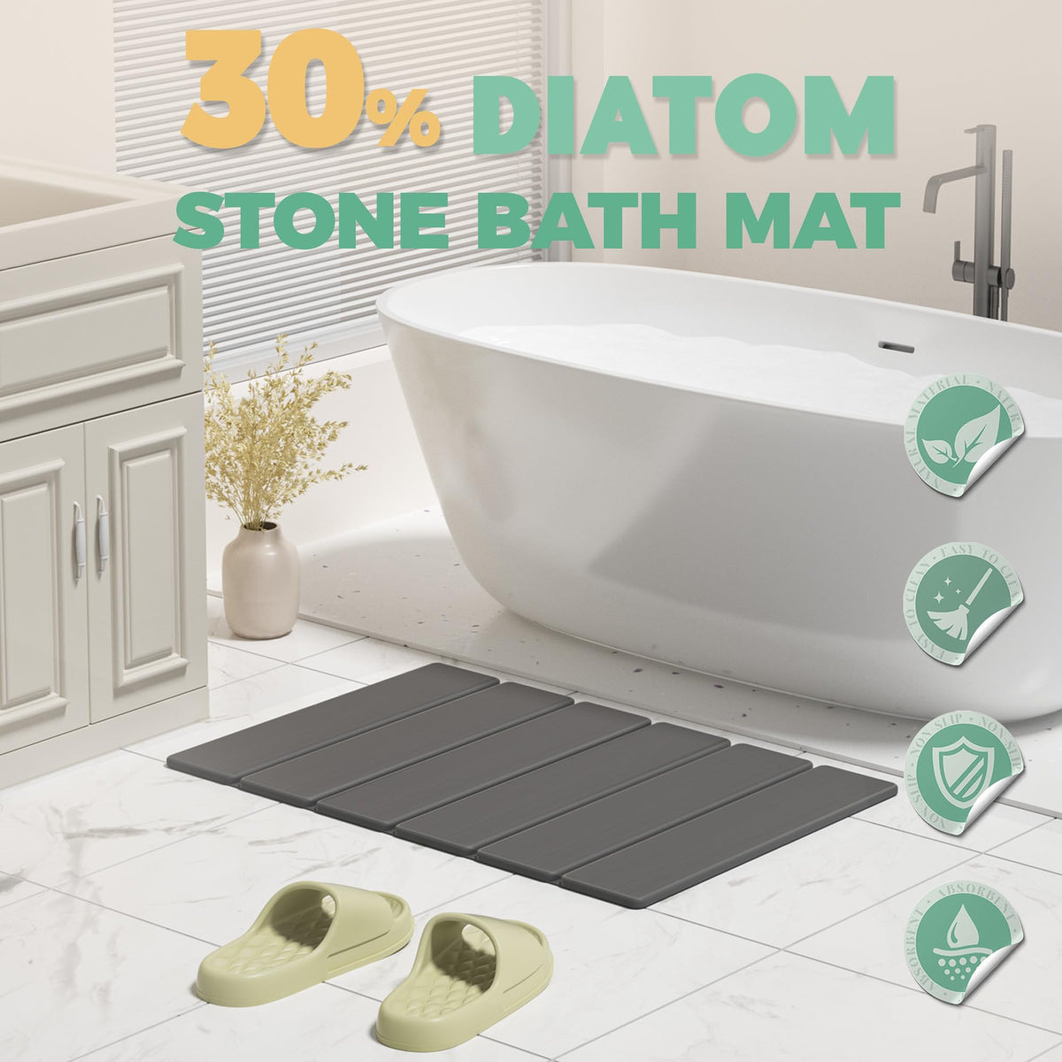 SYIPO foldable bath mat rolled for compact storage.