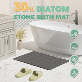 SYIPO foldable bath mat rolled for compact storage.
