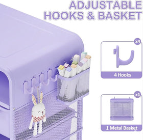SYKIARIOL Kids Nightstand purple finish adds playful decor to girls' rooms.