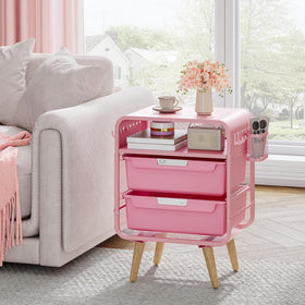 SYKIARIOL pink nightstand fits small rooms, dorms, and shared spaces.