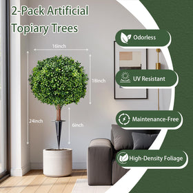 SylvanVerse artificial boxwood sphere 18in provides a natural look for outdoor spaces.