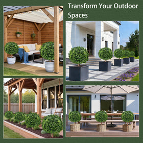 SylvanVerse round boxwood sculpture for outdoor garden accents.