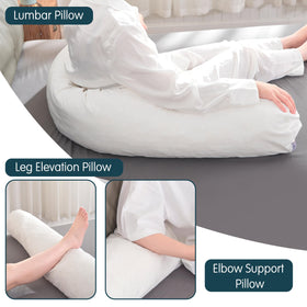 SyMax leg rest pillow supports legs for relaxed lounging.