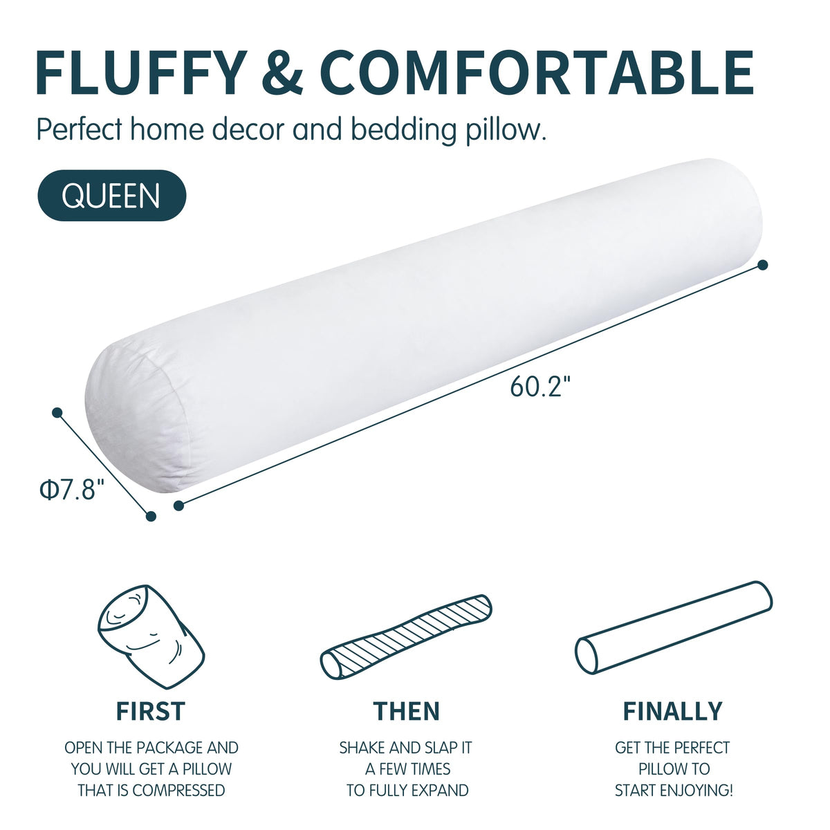 SyMax memory foam bolster pillow provides durable, long-lasting support for sleep.