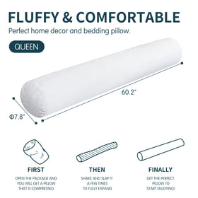 SyMax memory foam bolster pillow provides durable, long-lasting support for sleep.