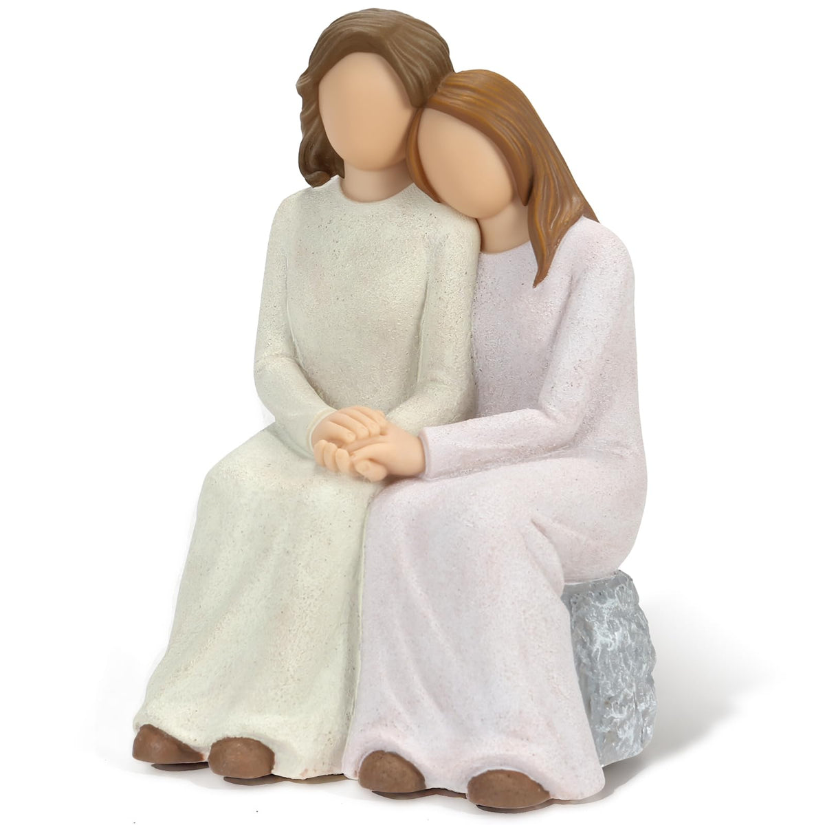 Symbullize mother and daughter resin figurine detail showing a quiet, memory-worthy moment.