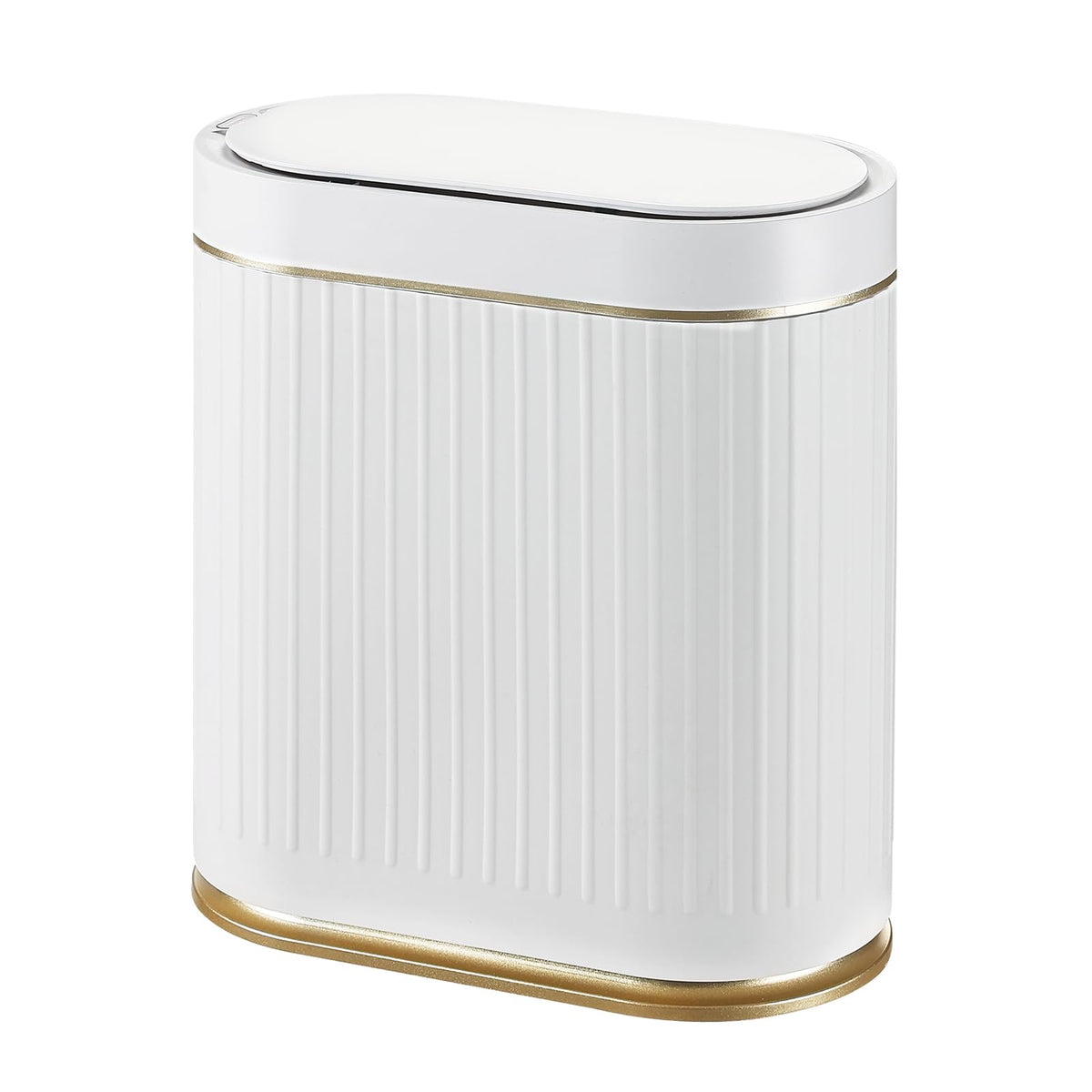 SYNCVIBE automatic trash can with sensor lid for hands-free waste disposal.