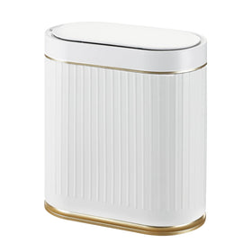 SYNCVIBE automatic trash can with sensor lid for hands-free waste disposal.
