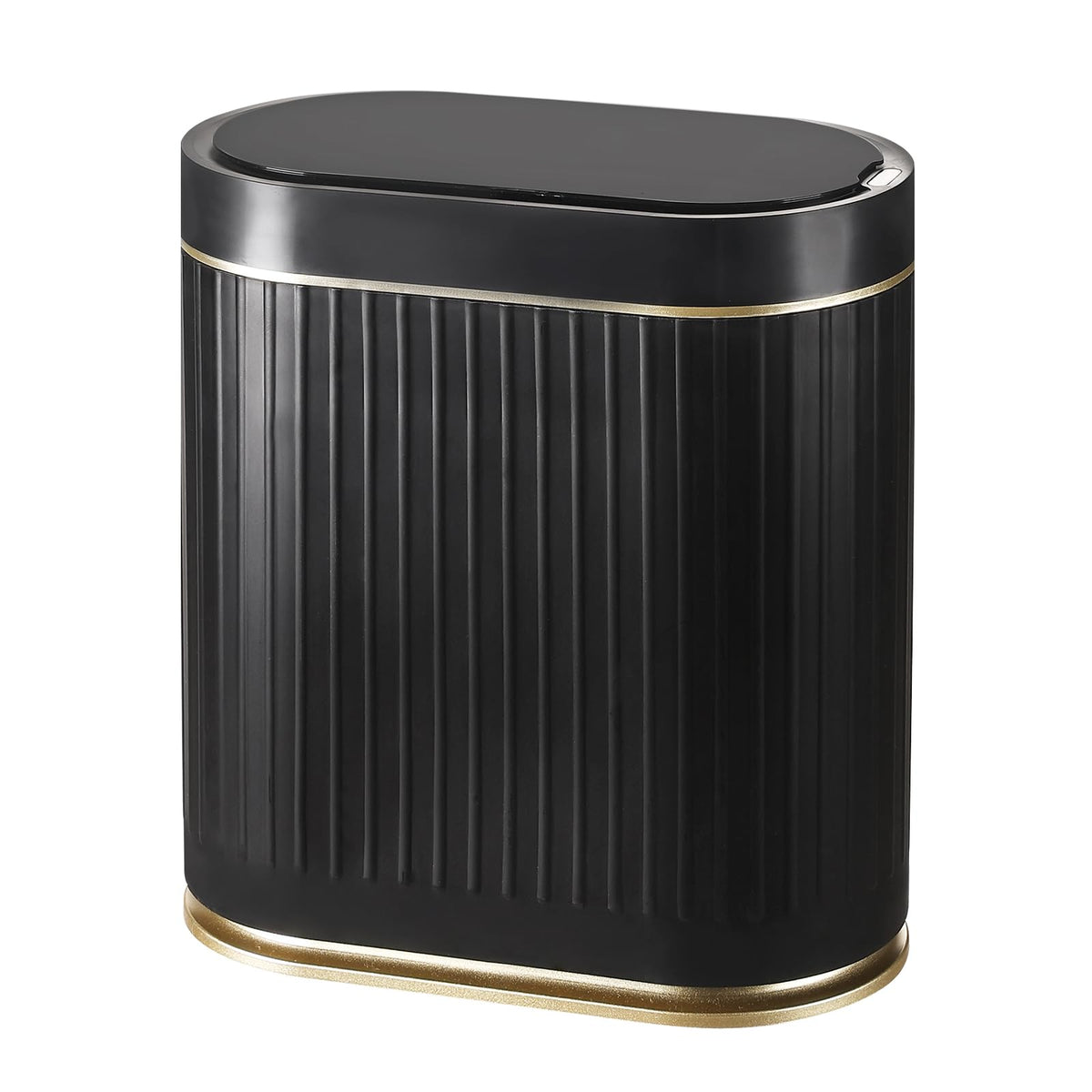 SYNCVIBE bathroom sensor trash can lid opens hands-free for quick disposal.