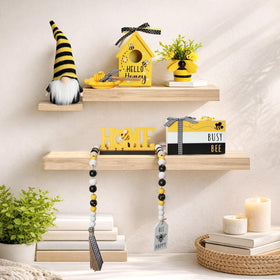 SYNCVIBE Bead garland with tassel brightens trays and shelves.