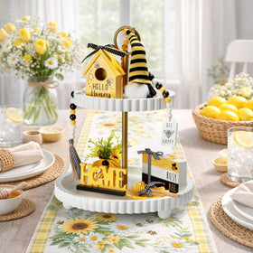 SYNCVIBE Bee gnome figurine adds cheerful farmhouse charm.