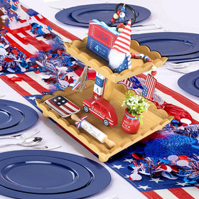 SYNCVIBE flag pattern tray dish — versatile tray decor for home or office surfaces.