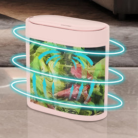 SYNCVIBE slim 2-gallon trash bin fits narrow spaces in kitchens or bathrooms.