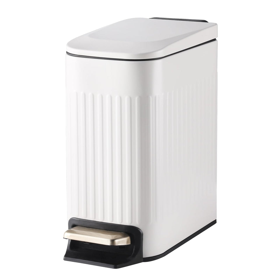 SYNCVIBE Slim trash can with soft-close lid for quiet disposal