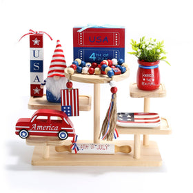 SYNCVIBE striped hat plush gnome — festive centerpiece accent for shelves.