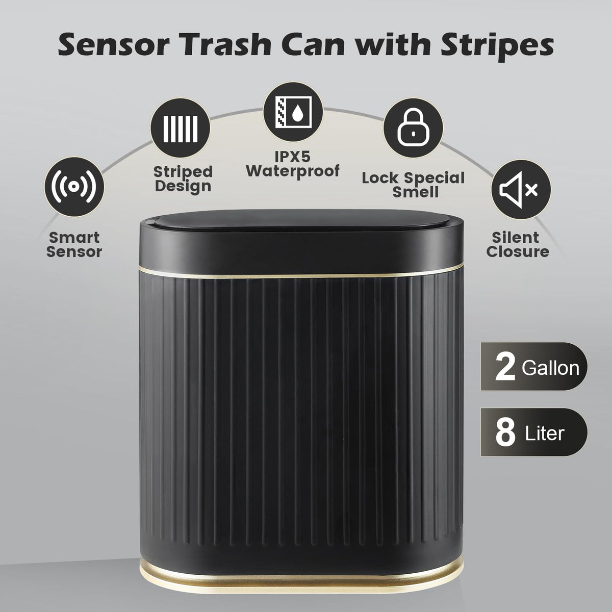 SYNCVIBE fixed-ring keeps bags securely in place for tidy disposal.