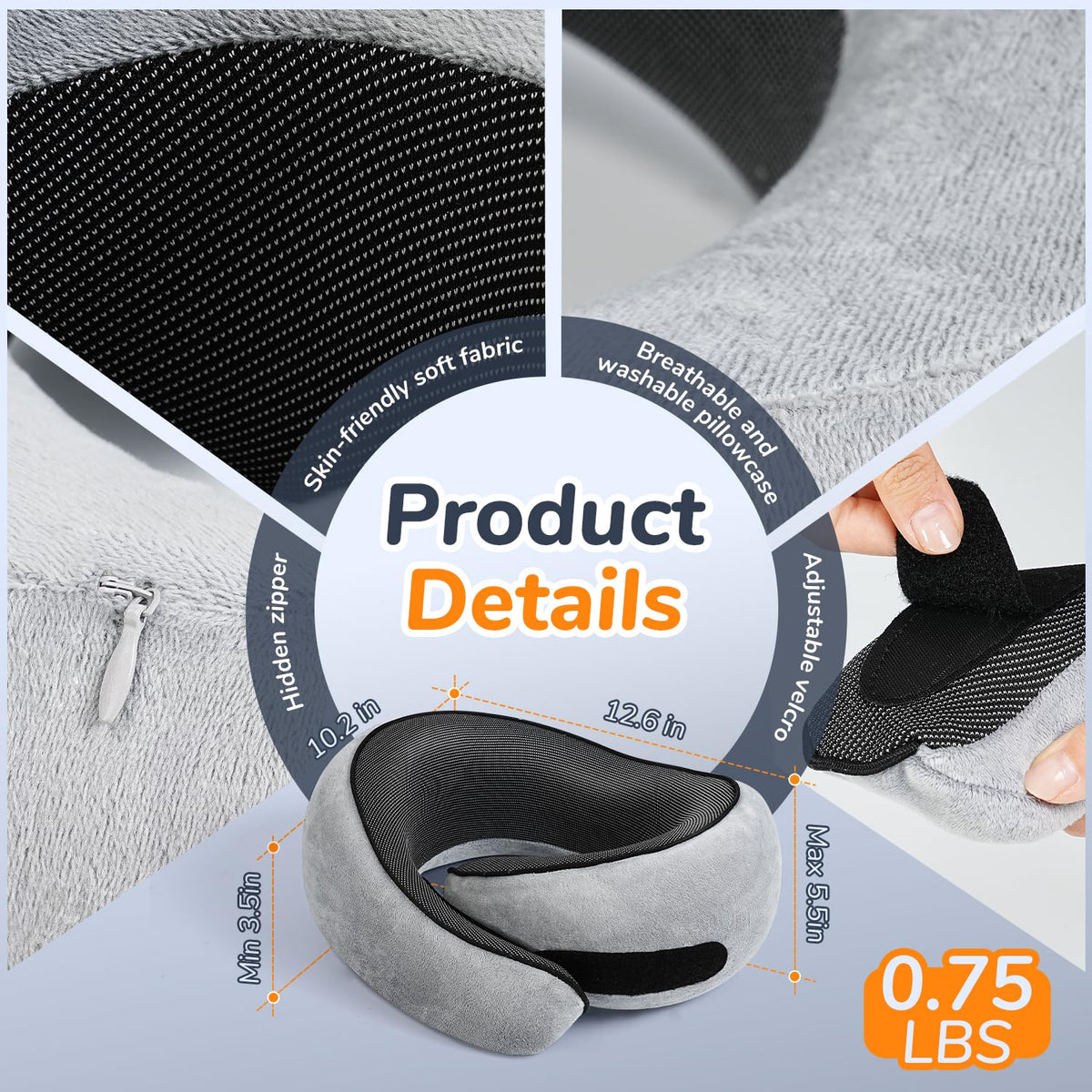 SYNNA neck pillow in use in plane, car, train and office breaks