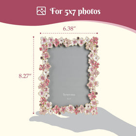 Synovana pink flower frame 3D flowers detail adds depth and charm.