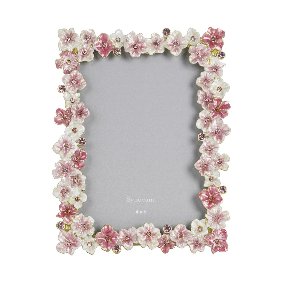 Synovana pink flower frame 4x6 highlighting romantic memories on a tabletop