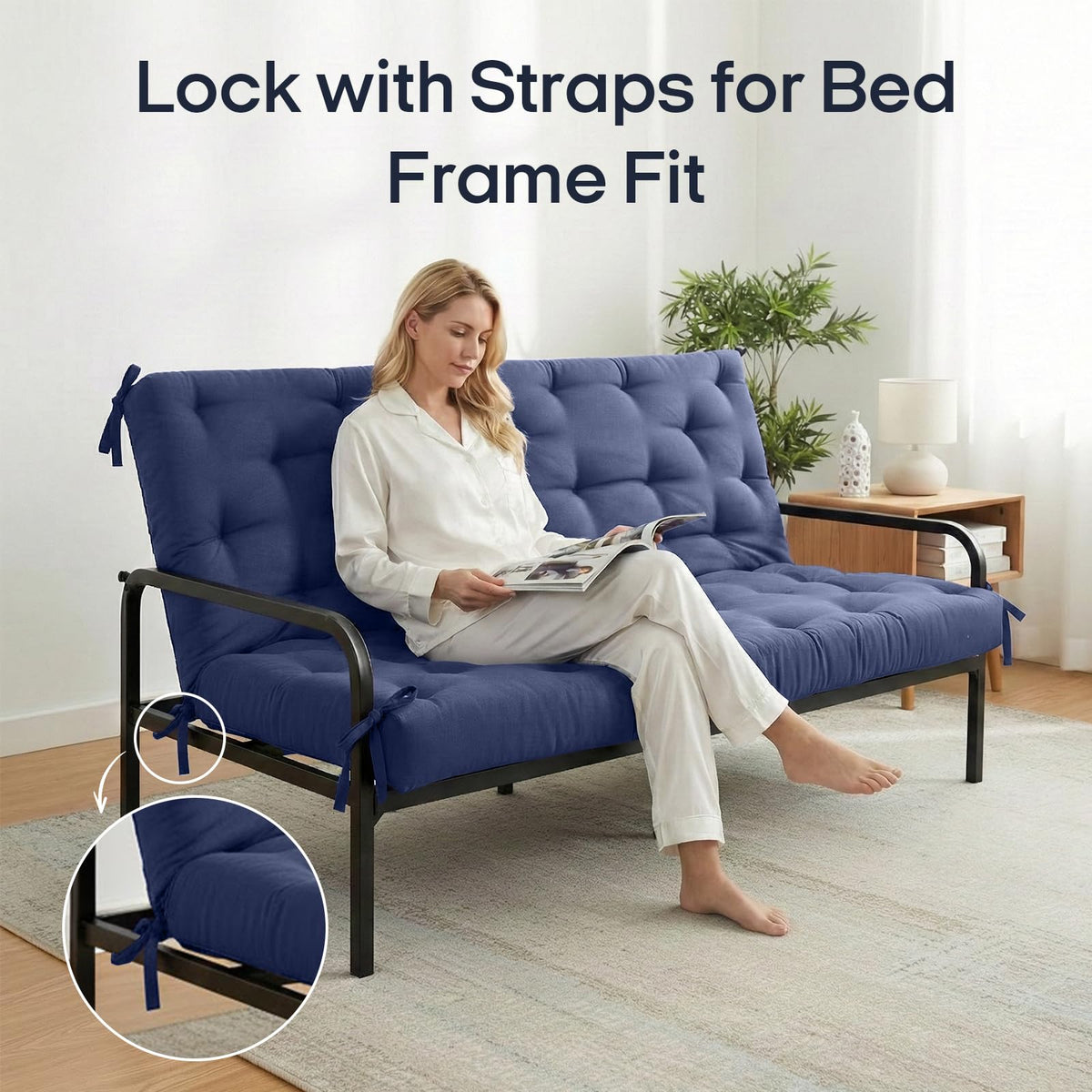 Syrinx mattress folded for compact storage with carrying bag