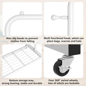 Sywhitta clothing rack anti-slip end beads prevent hanger slippage.