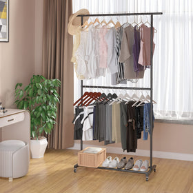 Sywhitta Double Rod Rack bottom shoe rack for organized footwear