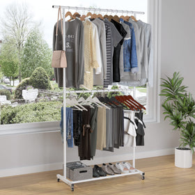 Sywhitta rack top-drying area ideal for coats, dresses, or shirts after washing