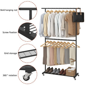 Bottom mesh shelf on the Sywhitta rack stores shoes or boxes neatly.