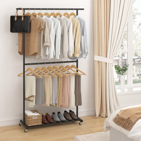 Rack dimensions provide generous hanging space: 47.24 L x 16.73 W x 78.74 H.
